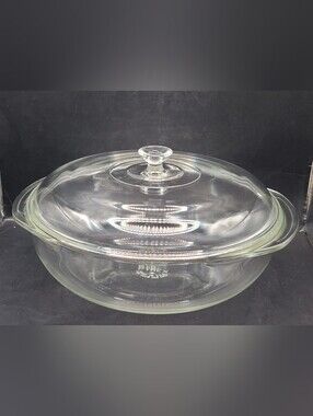 Vintage PYREX Clear Glass 3 Quart Round Covered Casserole Dish 026 Lid 626-C